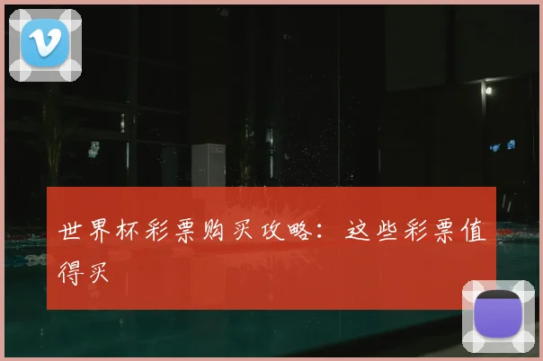 世界杯彩票购买攻略：这些彩票值得买